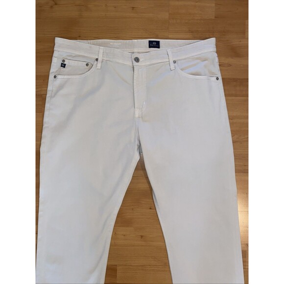 AG The Graduate Preppy Sueded Tailored Leg Men's 40x32 Natural Ivory Pants - Picture 3 of 15